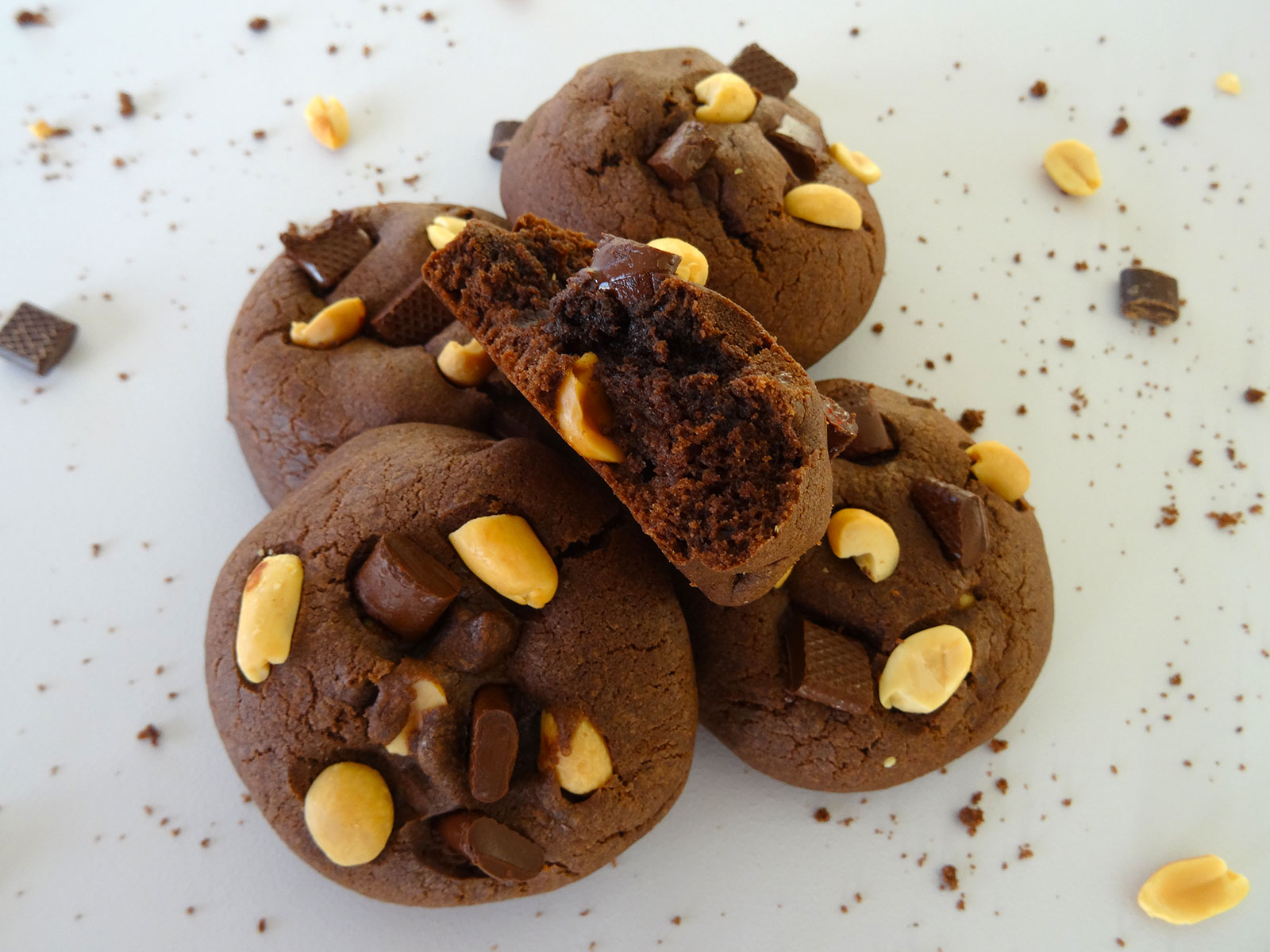 Cookies moelleux chocolat cacahuètes